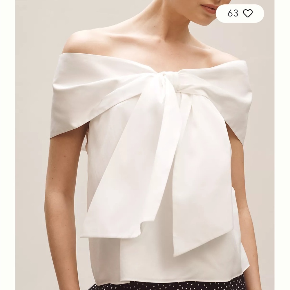 Anthropologie White Off-Shoulder Top